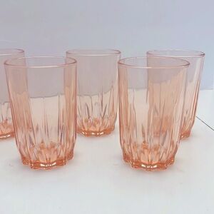 Vintage France Glcoloc Set of 5 Pink Juice Glasses